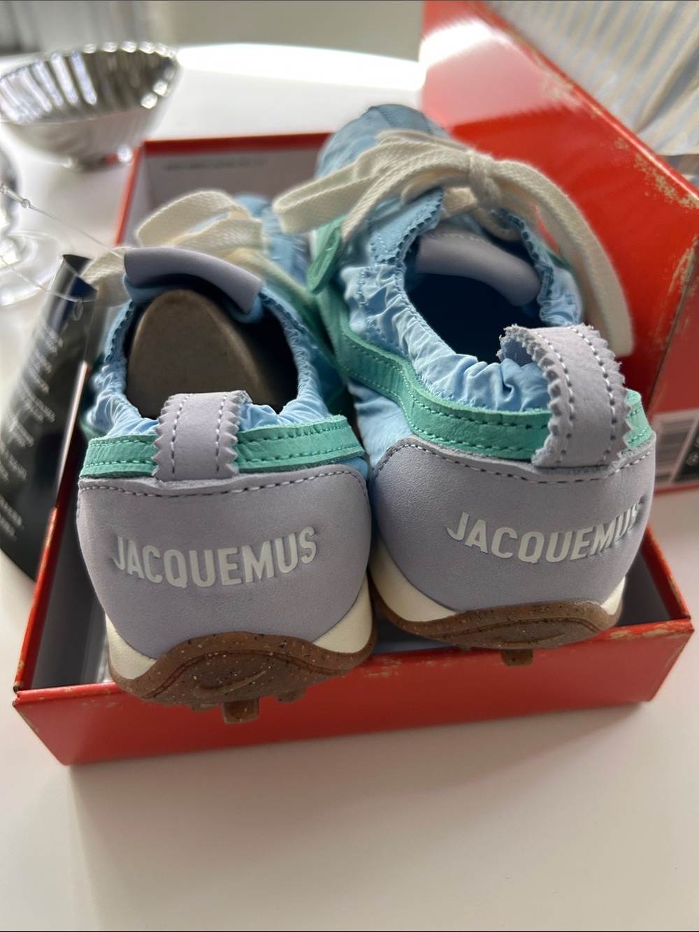 Nike x Jacquemus Moon Shoes, size 9.5W/8M. New in box. - Picture 4 of 9